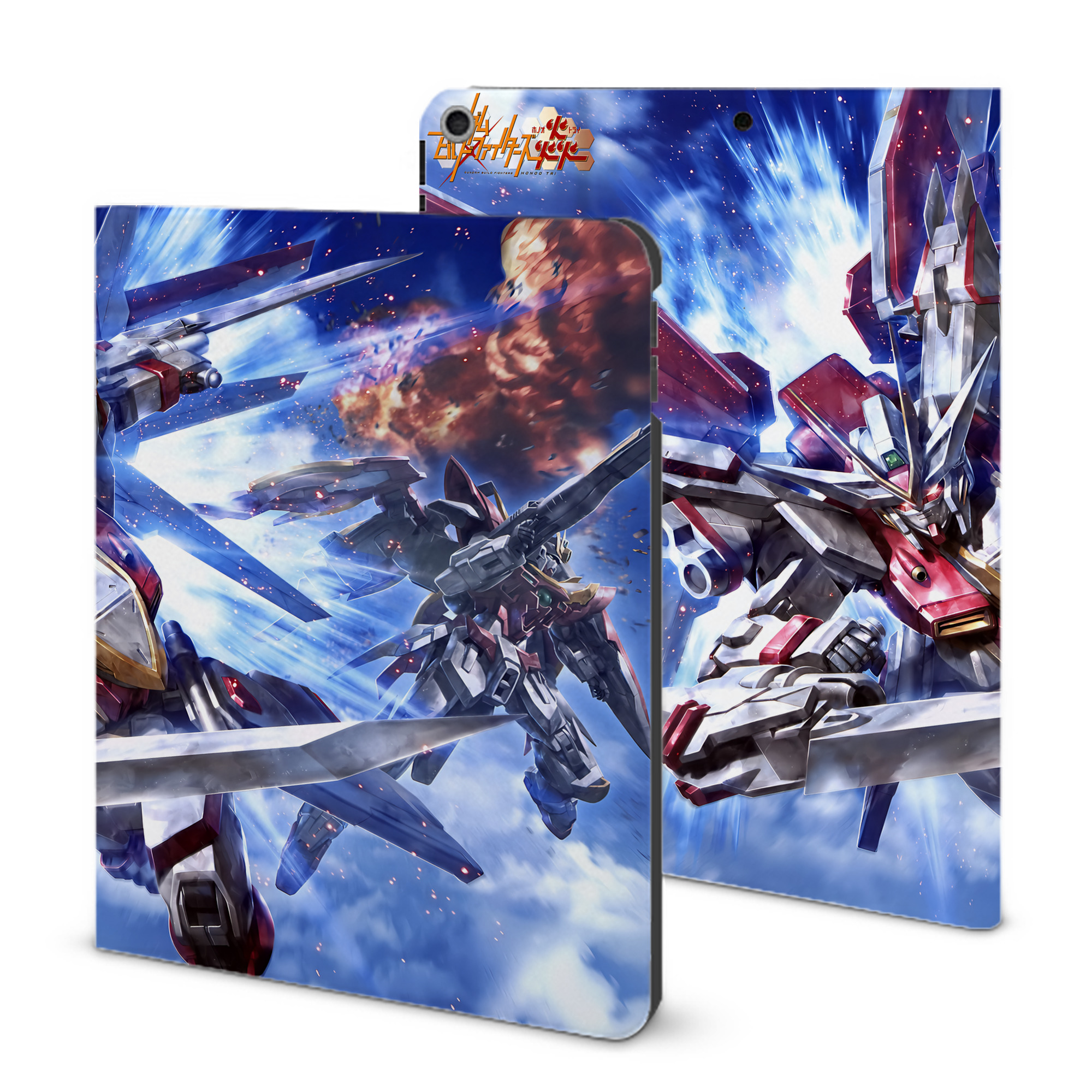 （画像用） 機動戦士ガンダム Mobile Suit Gundam IPad ケース ブック型 PUレザー TPU 耐衝撃 軽量 薄型 ペン収納なし 全面保護 IPad 各モデル対応